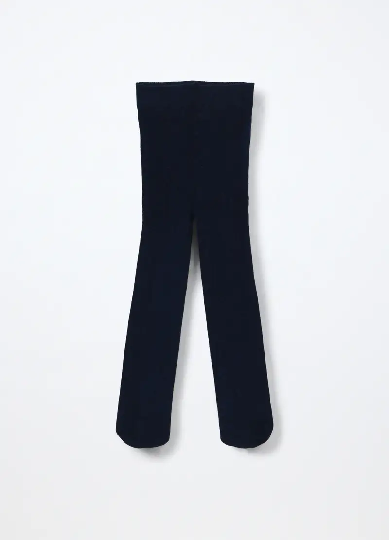 Collant Misto Cotone Made In Italy, Bambina, Nero