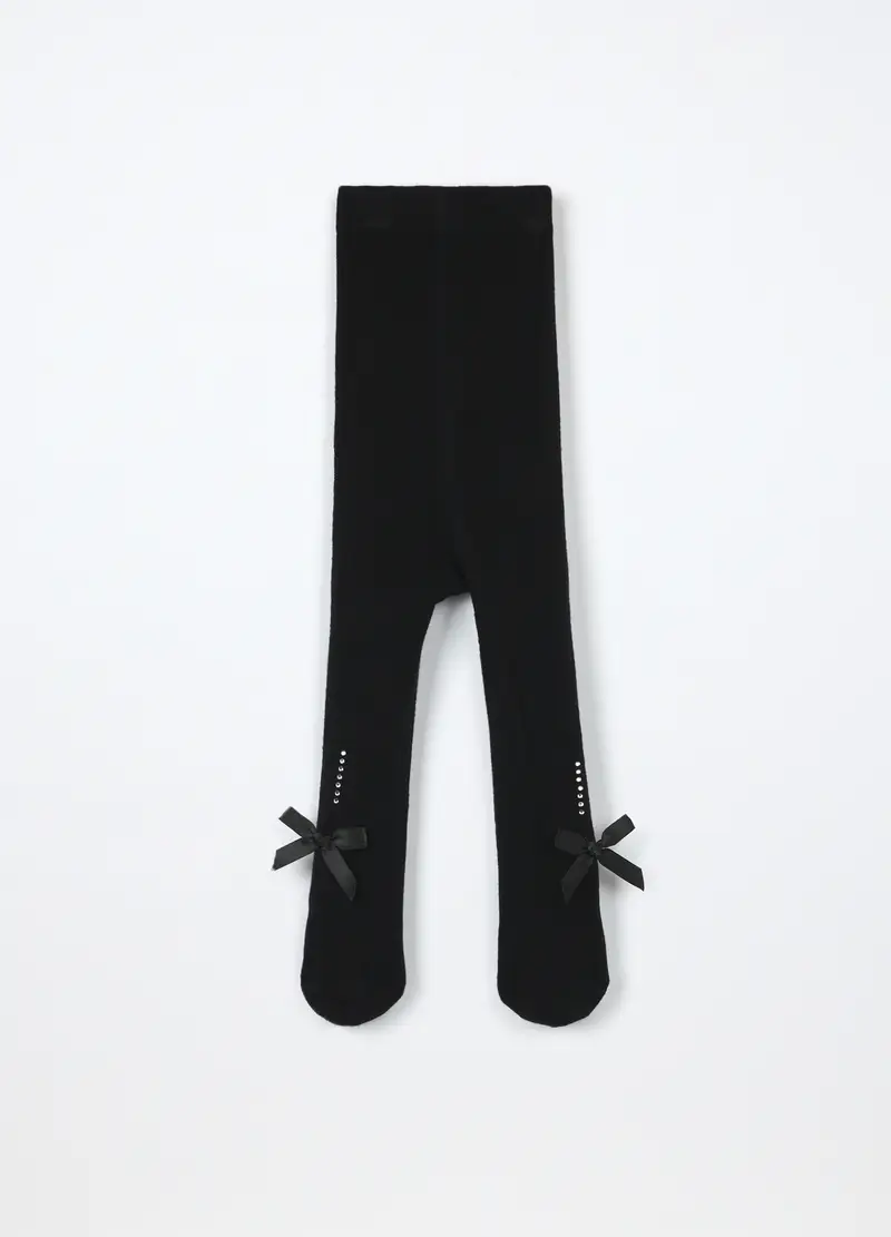 Collant Misto Cotone Neonata, Bambina, Nero