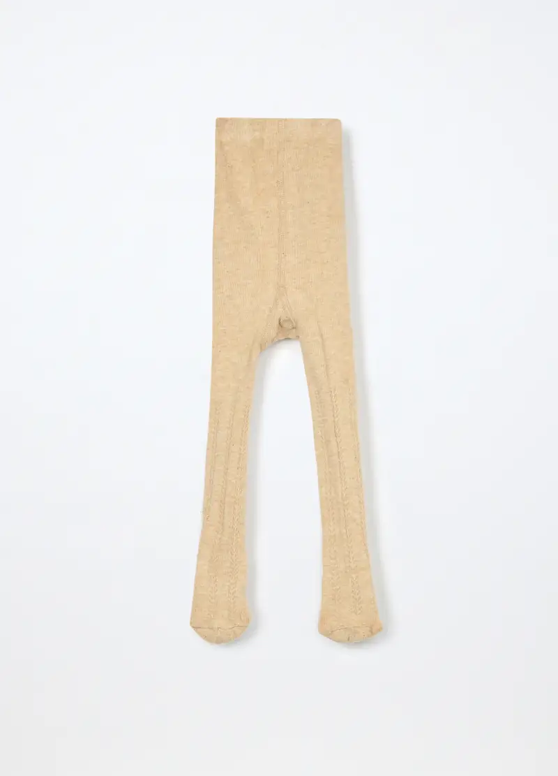 Collant Misto Cotone Neonata, Beige chiaro