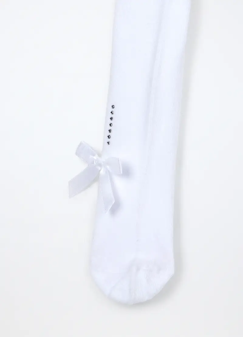 Collant Misto Cotone Neonata, Bianco gesso miniatura 2