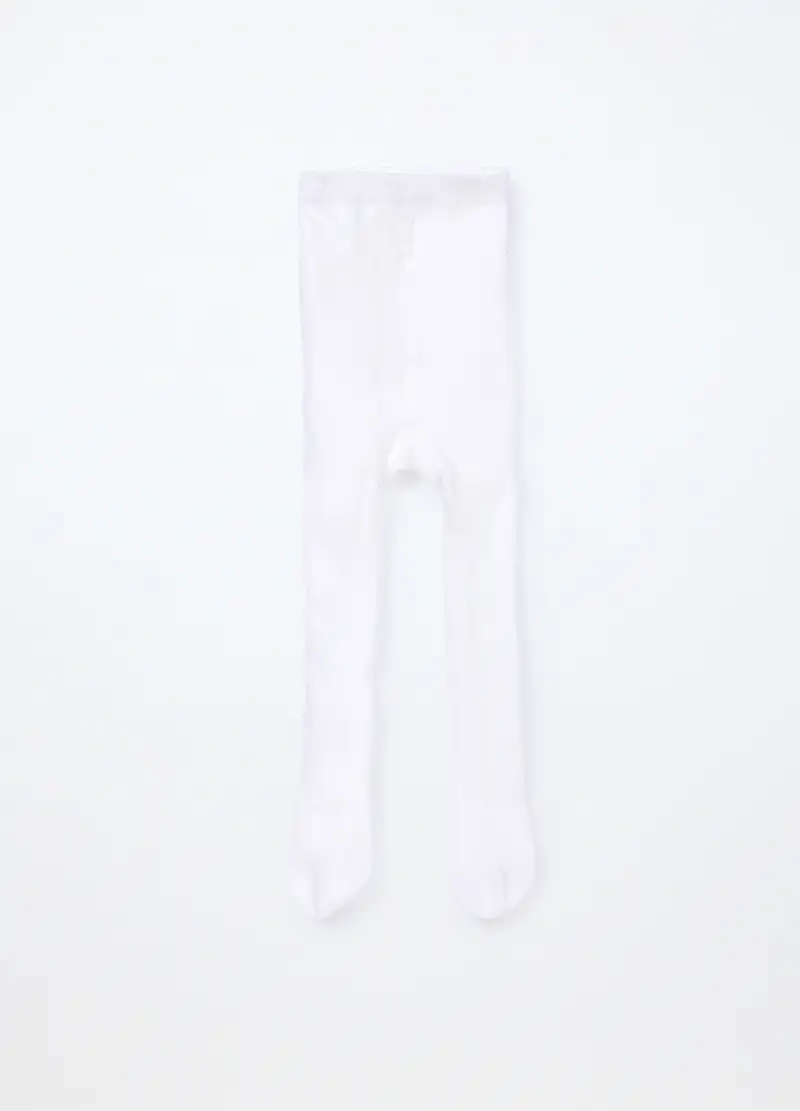 Collant Misto Cotone Neonata, Bianco gesso