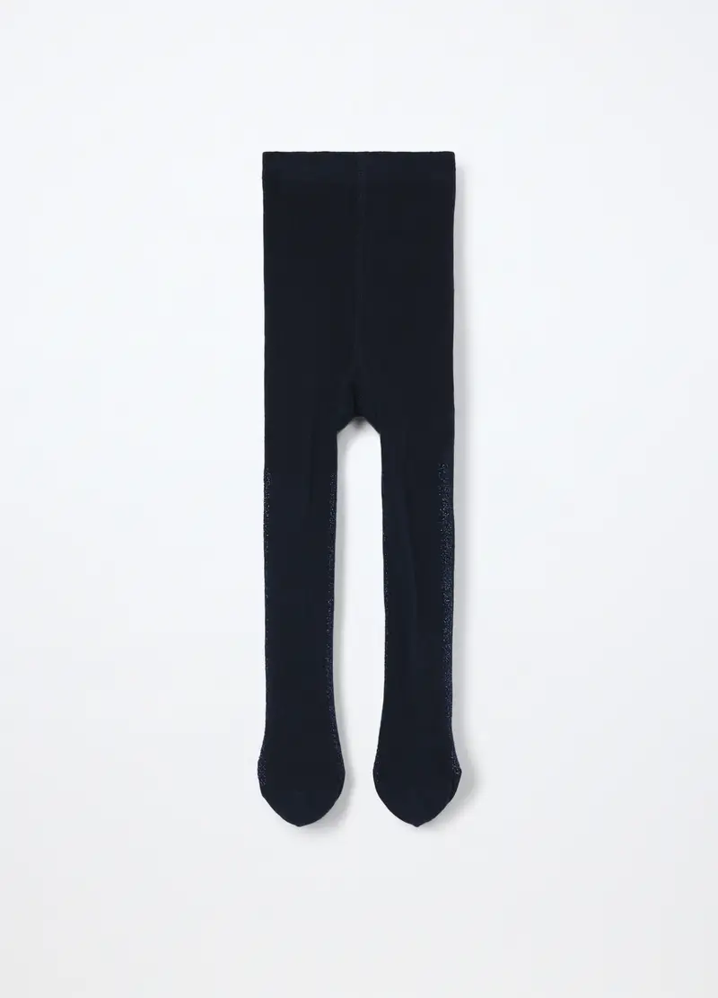 Collant Misto Cotone Neonata, Blu scuro