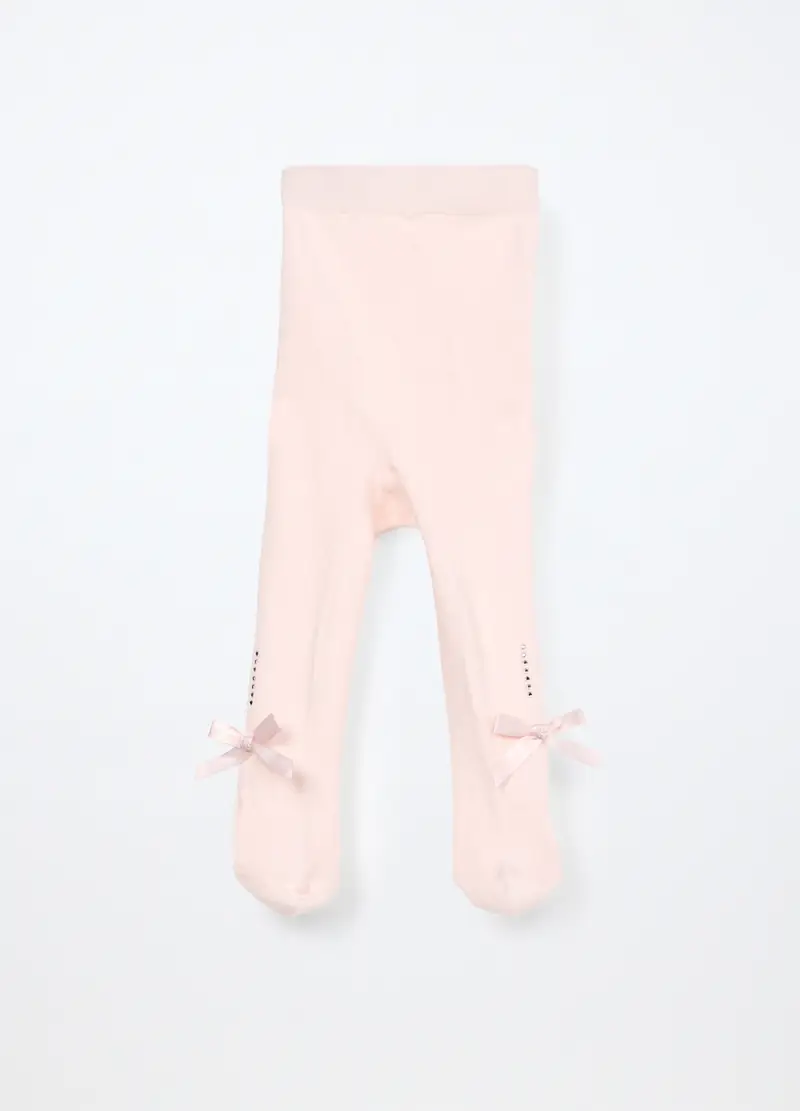 Collant Misto Cotone Neonata, Rosa chiaro