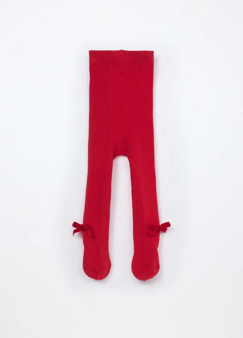 Collant Misto Cotone Neonata, Rosso aragosta