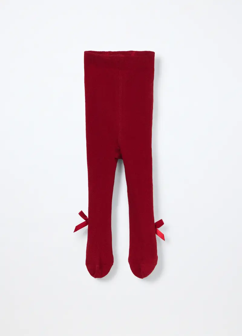 Collant Misto Cotone Neonata, Rosso ciliegia