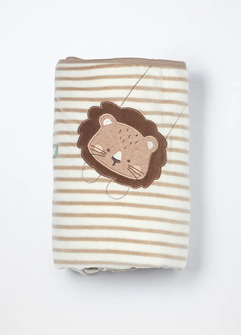 Coperta Velour Imbottita Misto Cotone, Neonato, Beige chiaro, .U