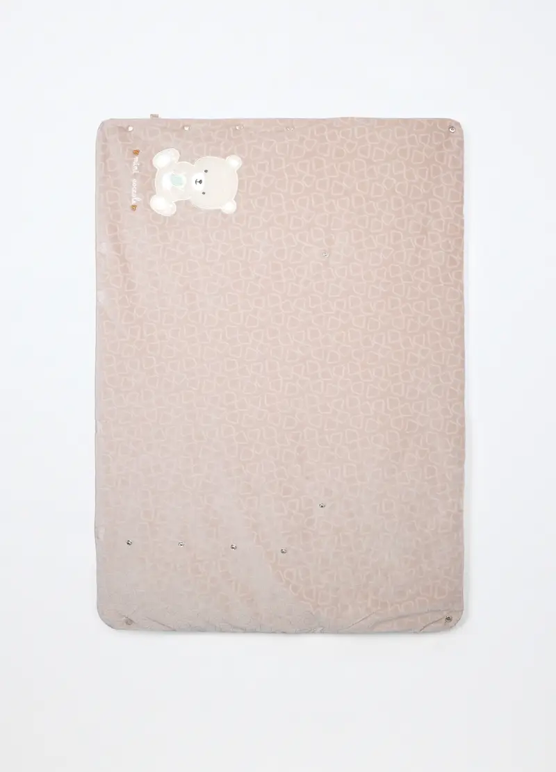 Coperta Velour Imbottita Misto Cotone, Unisex, Beige chiaro, .U miniatura 2