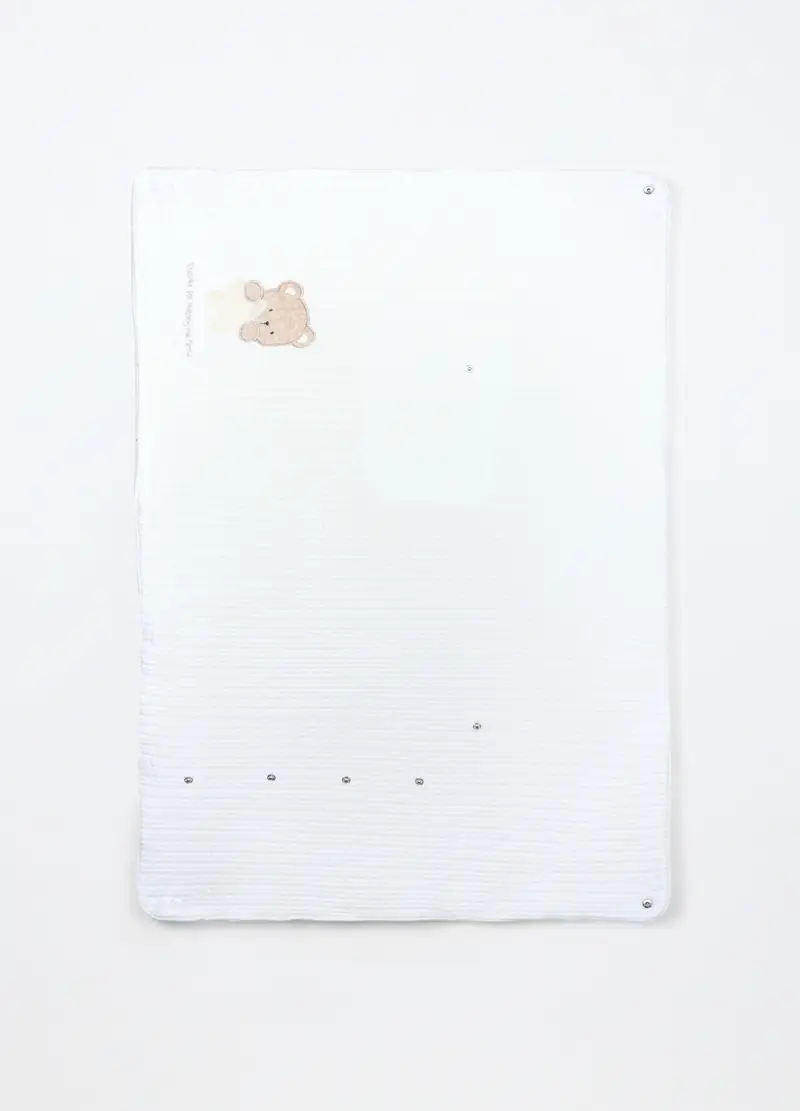 Coperta Velour Misto Viscosa Imbottita, Unisex, Bianco panna, .U