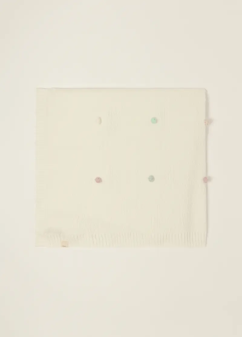 Copertina Bianca Per Culla In Misto Viscosa, Unisex, Beige, U