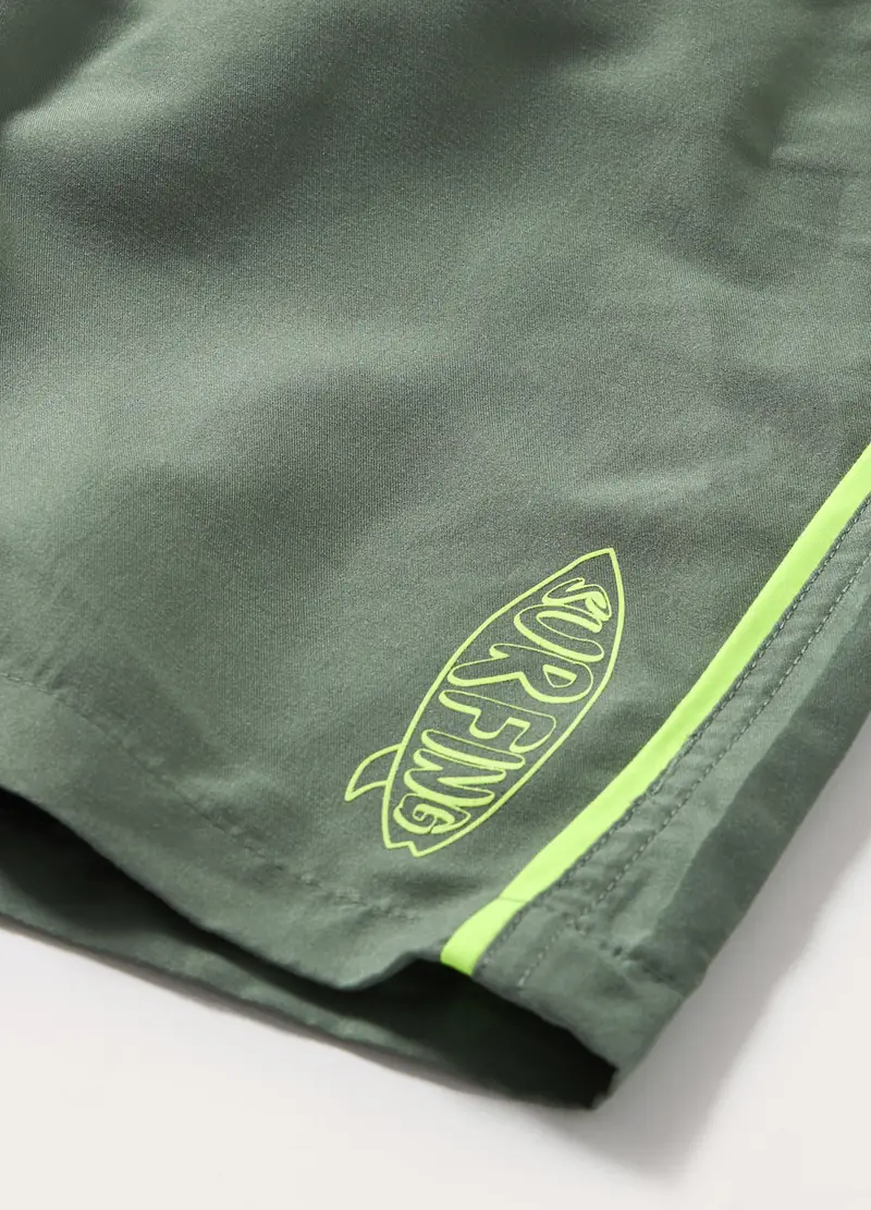 Costume Boxer Ragazzo, Unisex, Verde oliva miniatura 2