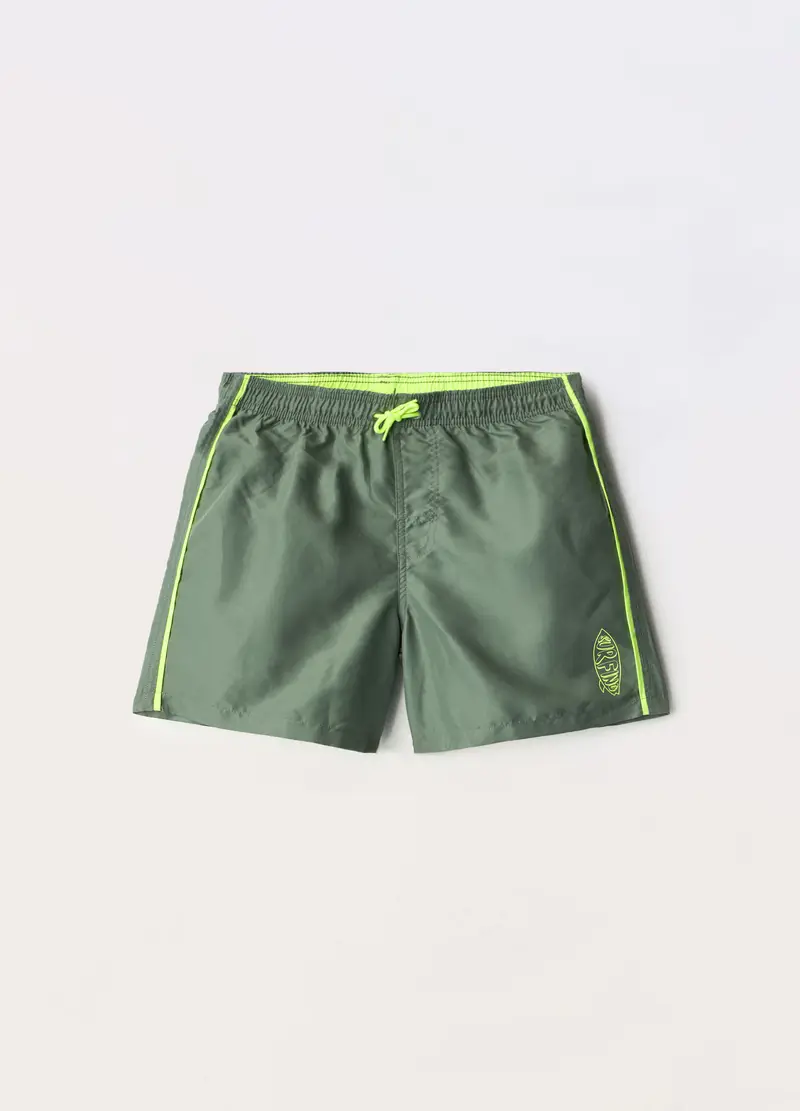 Costume Boxer Ragazzo, Unisex, Verde oliva