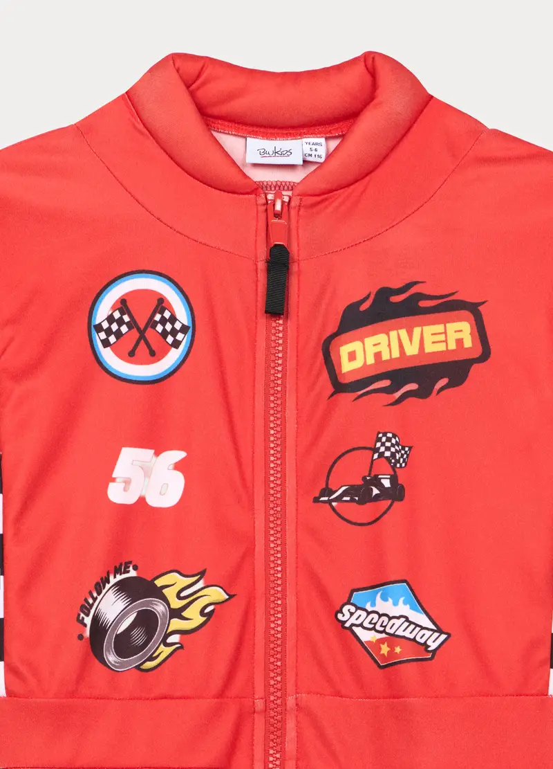 Costume Da Pilota Bambino, Rosso aragosta miniatura 3