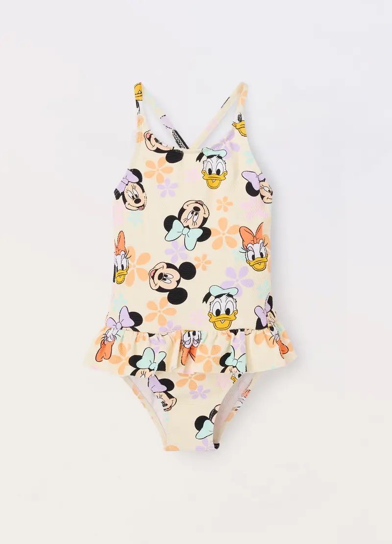 Costume Intero Con Stampa Bambina, Unisex, Bianco avorio