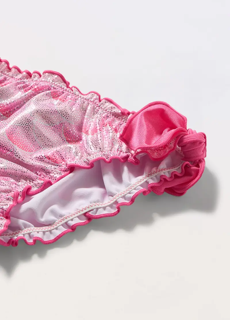 Costume Slip Con Stampa Bambina, Unisex, Rosa fuxia miniatura 2