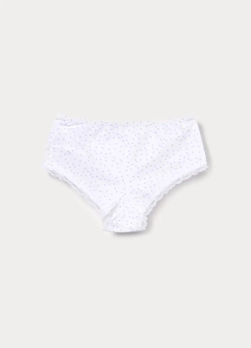 Culotte In Jersey Di Cotone Stretch, Bambina, Bianco miniatura 2