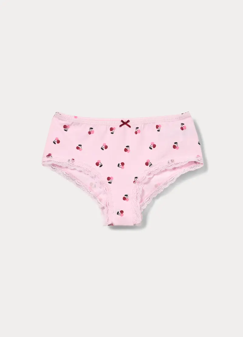 Culotte In Jersey Di Cotone Stretch, Bambina, Rosa chiaro