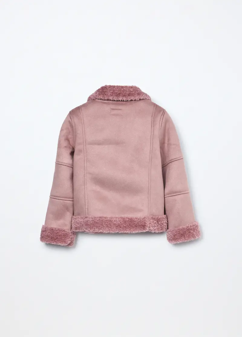 Eco Montone Full Zip Bambina, Rosa pastello miniatura 2