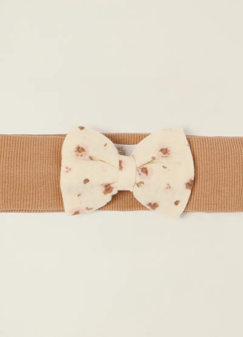 Fascetta In Costina Di Cotone Stretch Iana Neonata, Beige, U miniatura 3