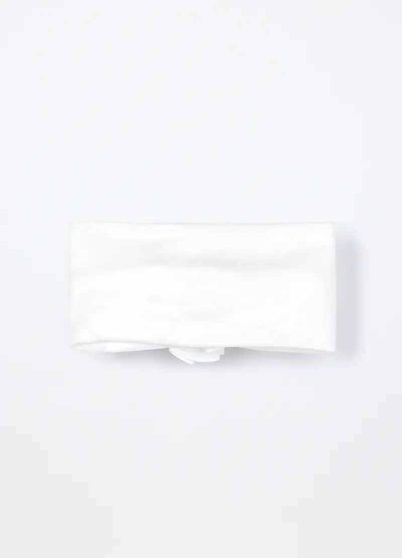 Fascetta In Interlock Di Puro Cotone Neonata, Bianco gesso, .U miniatura 2