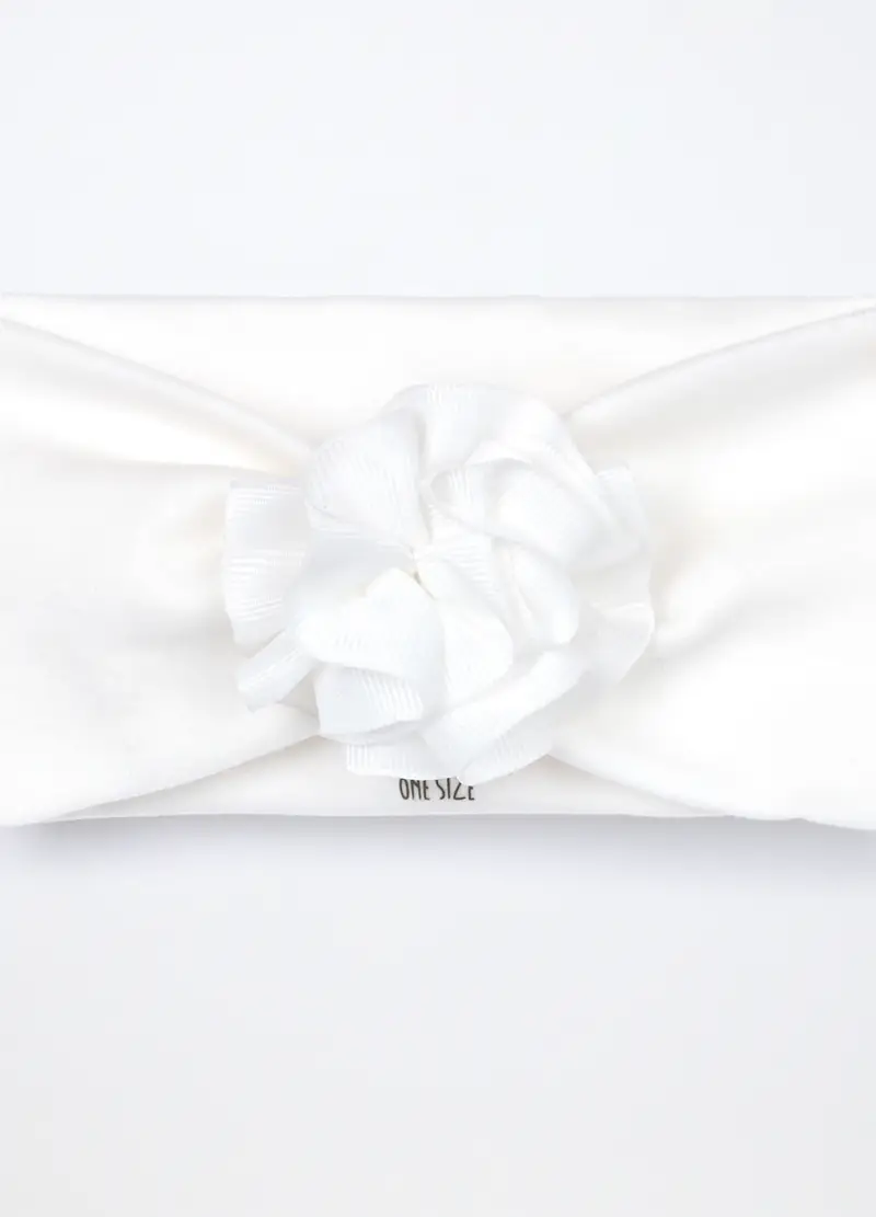 Fascetta In Interlock Di Puro Cotone Neonata, Bianco gesso, .U miniatura 3