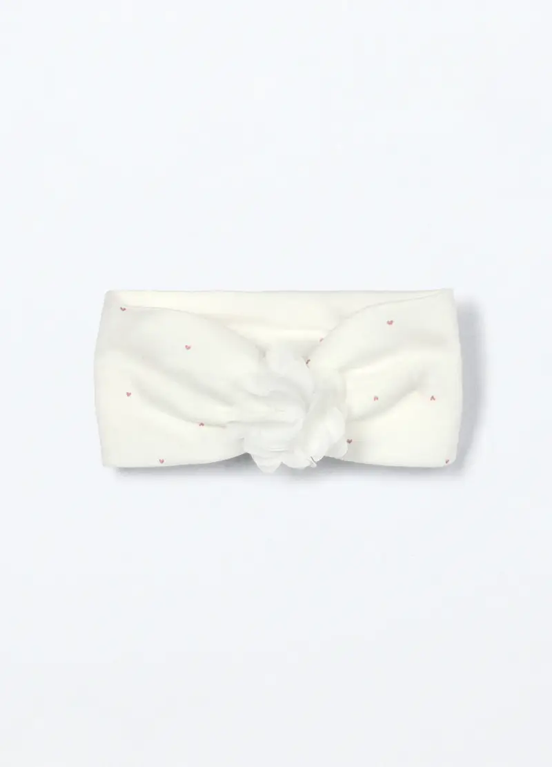 Fascetta In Interlock Di Puro Cotone Neonata, Bianco, .U