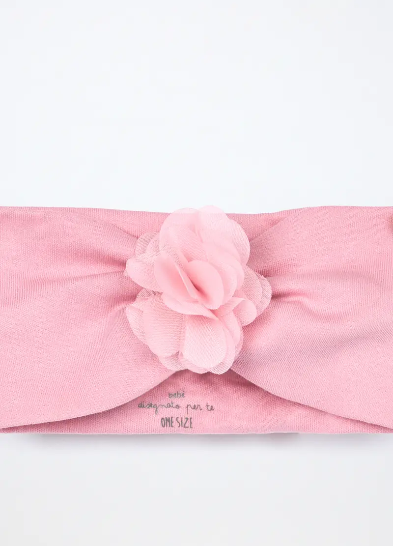 Fascetta In Interlock Di Puro Cotone Neonata, Rosa pastello, .U miniatura 3