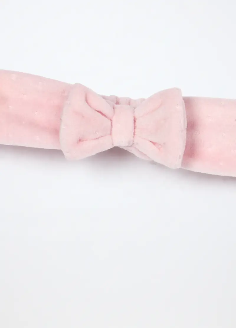 Fascetta Misto Cotone Velour Neonata, Rosa pastello, .U miniatura 3