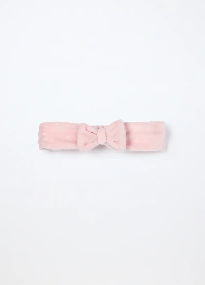 Fascetta Misto Cotone Velour Neonata, Rosa pastello, .U