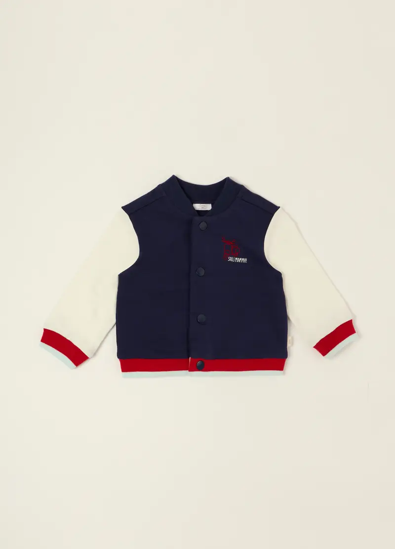 Felpa Blu In Cotone Organico, Neonato, Blu