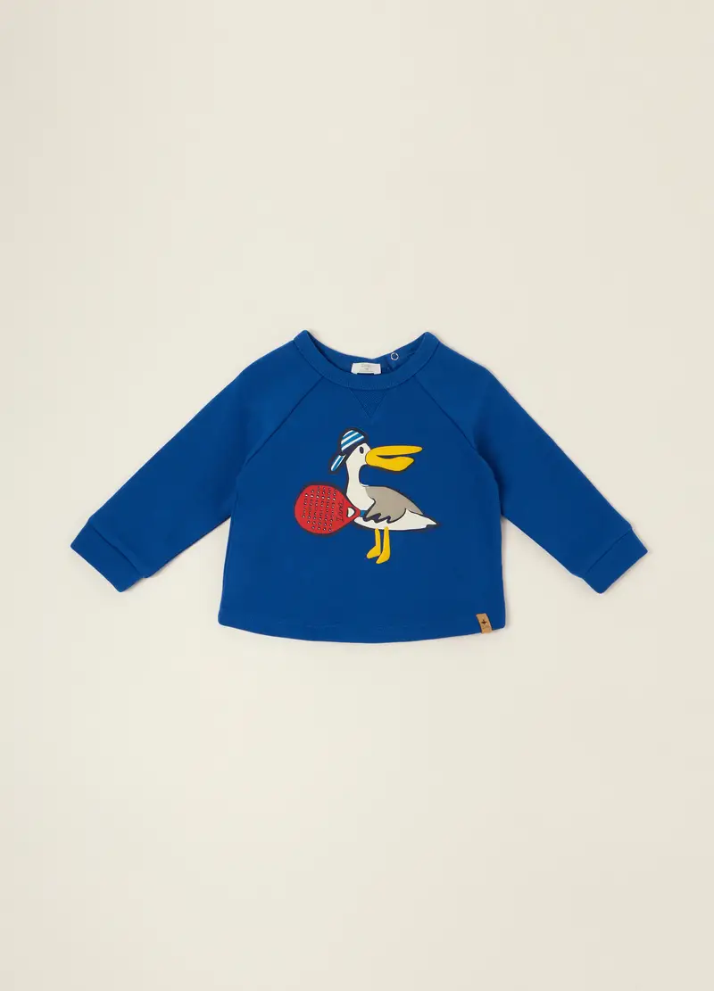 Felpa Blu In Cotone Organico, Neonato, Blu