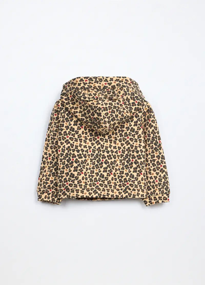 Felpa Con Cappuccio In French Terry Di Cotone Stretch Neonata, Bambina, Marrone scuro miniatura 2