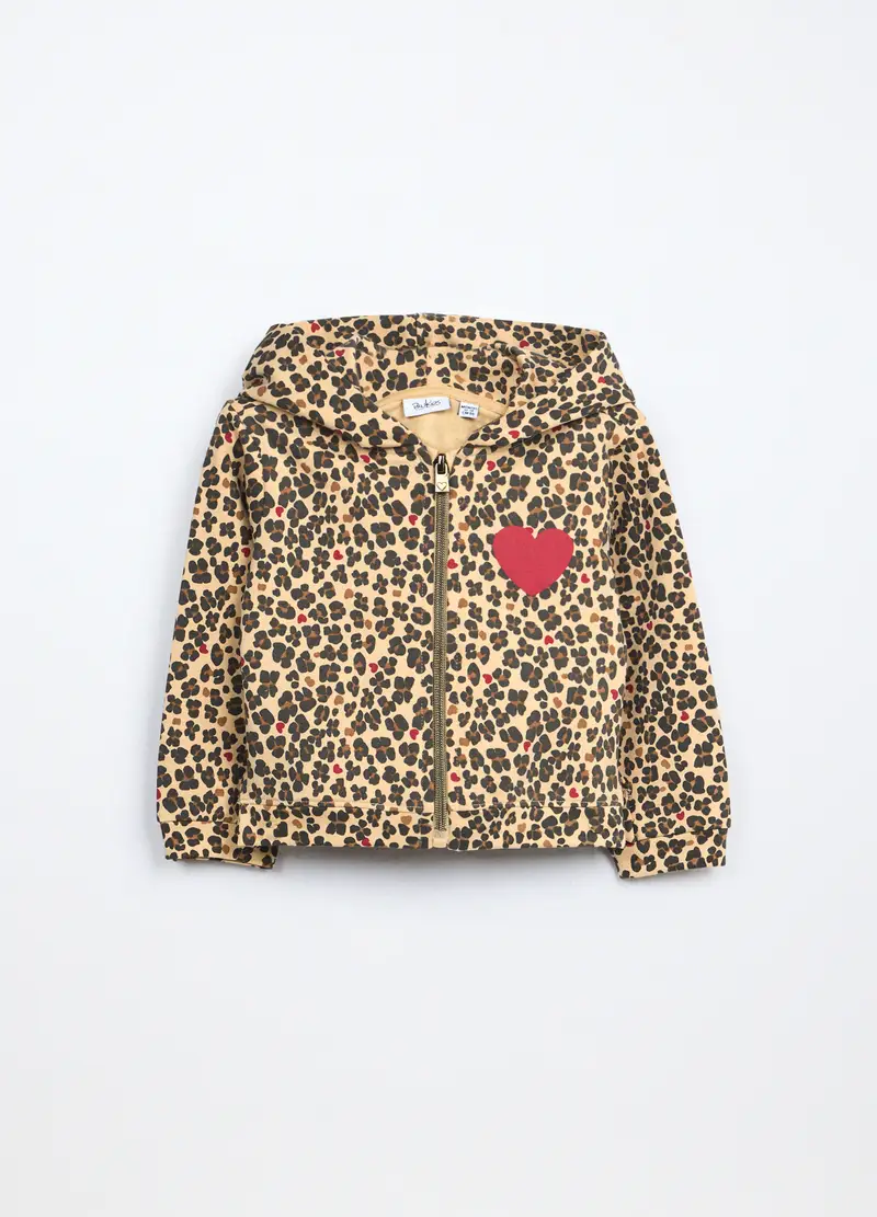 Blukids, Felpa Con Cappuccio In French Terry Di Cotone Stretch Neonata, Bambina, Marrone scuro, Taglia: 9-12