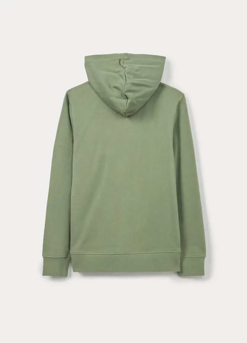 Felpa Con Cappuccio In French Terry Di Puro Cotone Ragazzo, Bambino, Verde chiaro miniatura 2