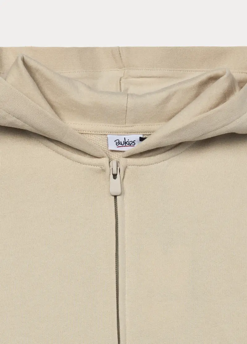 Felpa Con Cappuccio In French Terry Ragazzo, Bambino, Bianco avorio miniatura 3