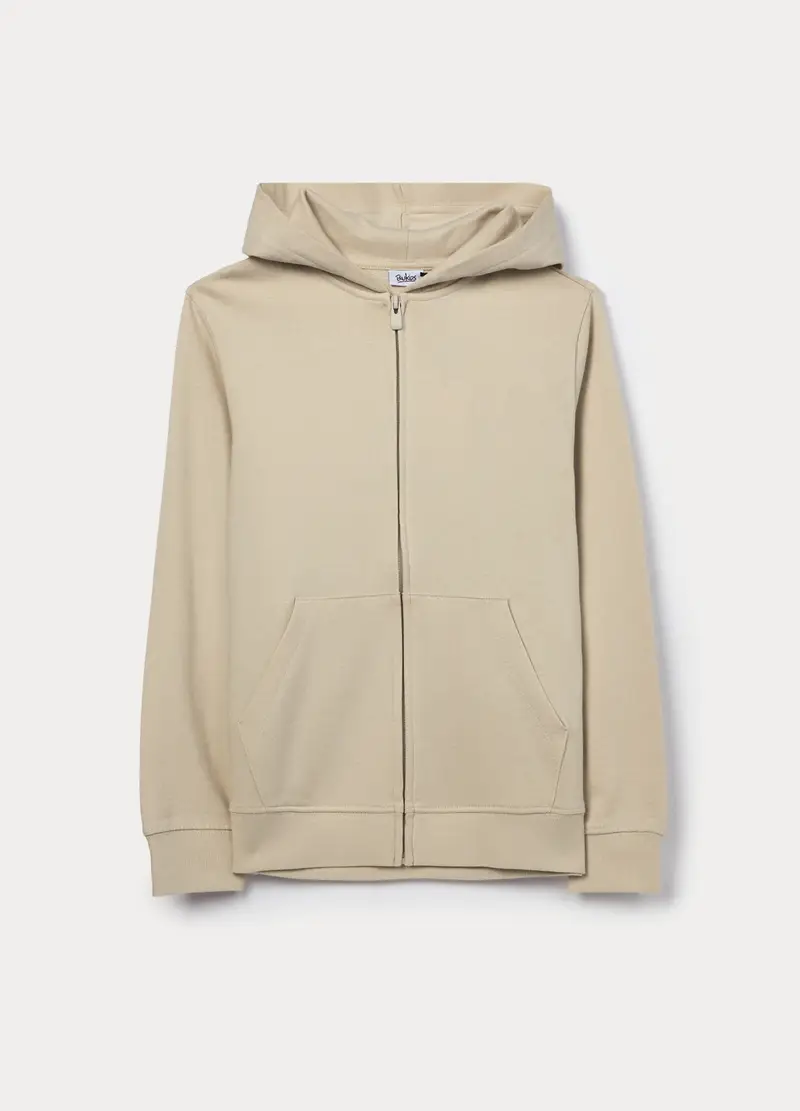 Felpa Con Cappuccio In French Terry Ragazzo, Bambino, Bianco avorio