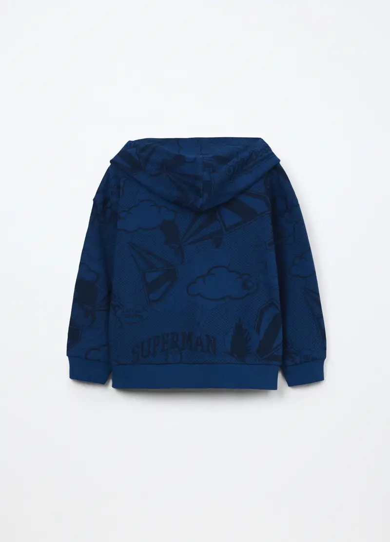 Felpa Con Cappuccio In Puro Cotone Bambino, Blu Bluette miniatura 2