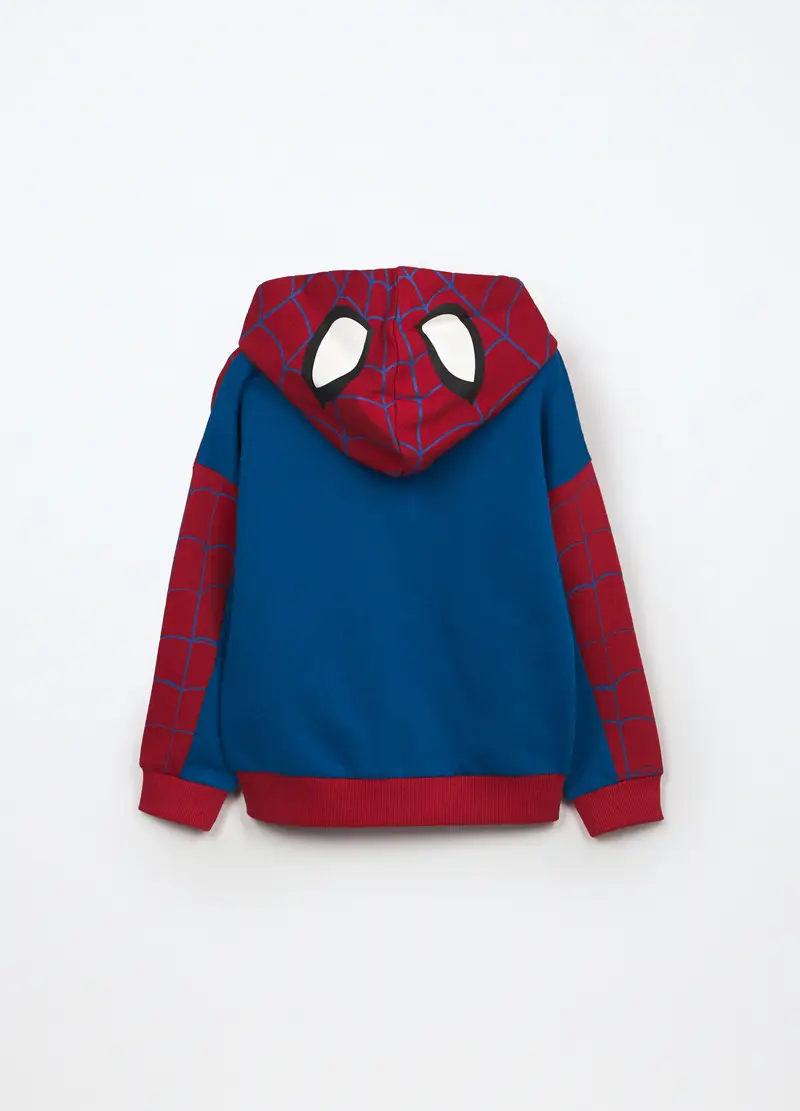 Felpa Con Cappuccio In Puro Cotone Bambino, Rosso aragosta miniatura 2