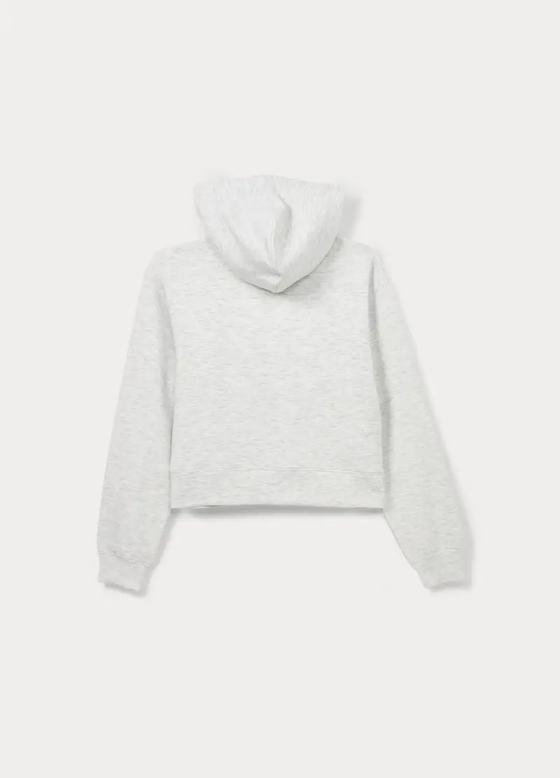 Felpa Con Cappuccio In Viscosa Stretch Ragazza, Bambina, Grigio chiaro melange miniatura 2