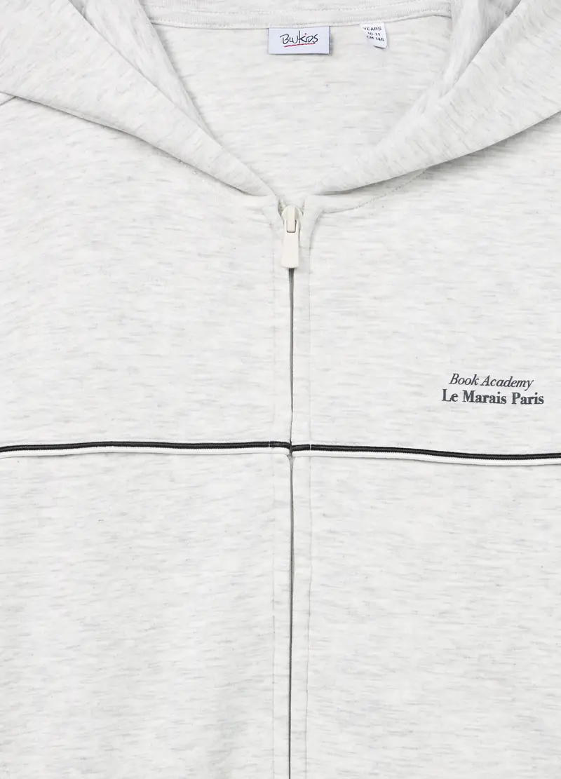 Felpa Con Cappuccio In Viscosa Stretch Ragazza, Bambina, Grigio chiaro melange miniatura 3