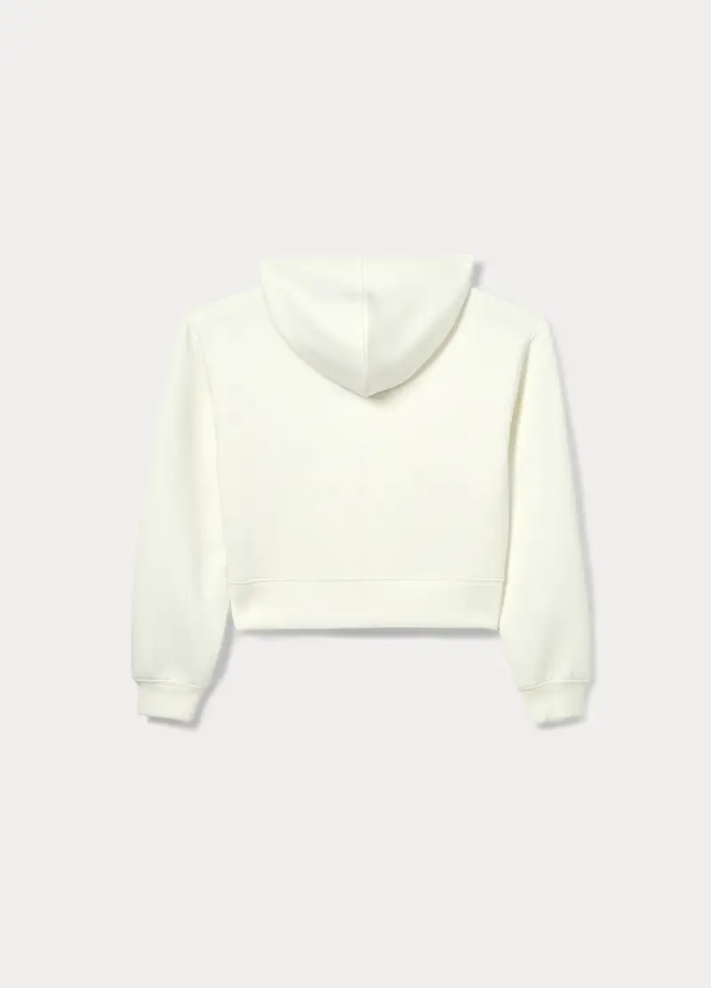 Felpa Con Cappuccio Misto Modal Ragazza, Bambina, Bianco panna miniatura 2