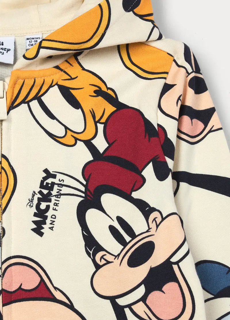 Felpa Disney In French Terry Di Puro Cotone, Bambino, Bianco miniatura 3