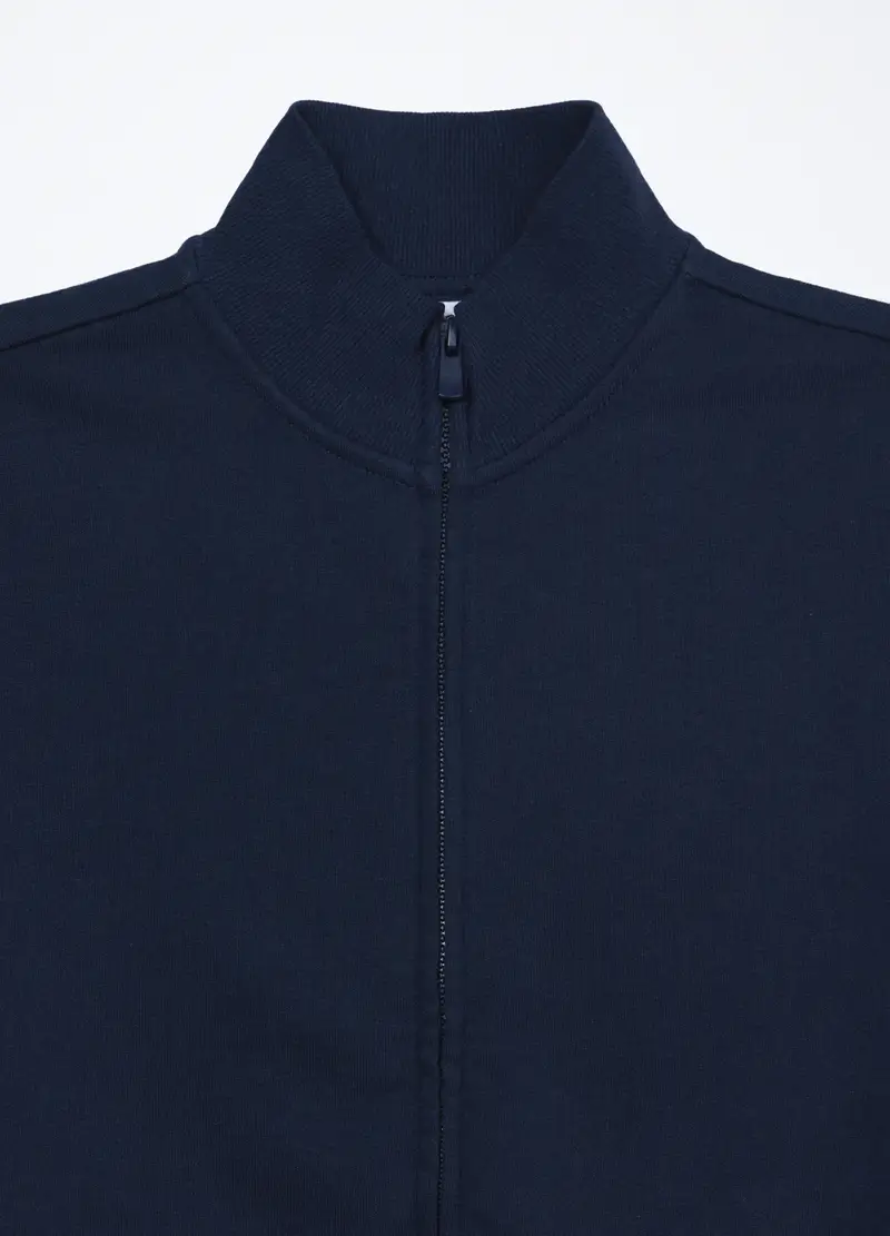 Blukids, Felpa Full Zip A Collo Alto In Puro Cotone Bambino, Blu scuro, Taglia: 3-4 miniatura 2