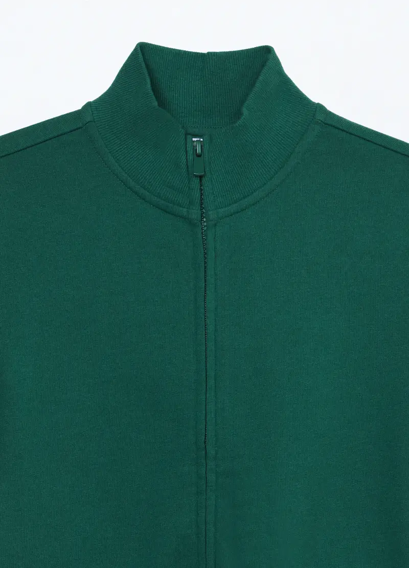 Blukids, Felpa Full Zip A Collo Alto In Puro Cotone Bambino, Verde scuro, Taglia: 3-4 miniatura 2