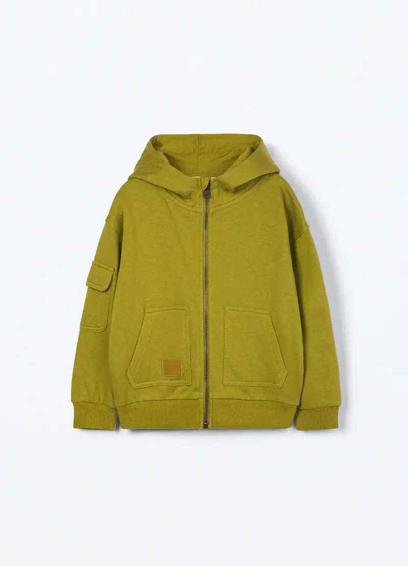 Felpa Full Zip Bambino, Verde pistacchio