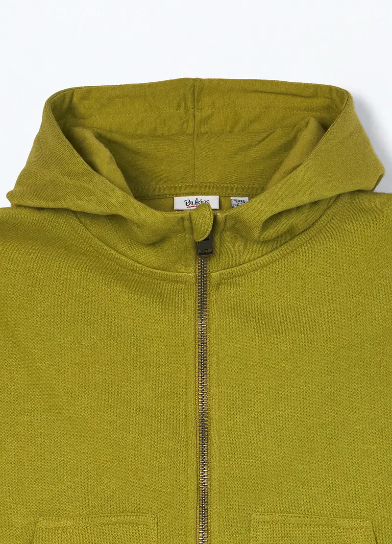 Felpa Full Zip Bambino, Verde pistacchio miniatura 3