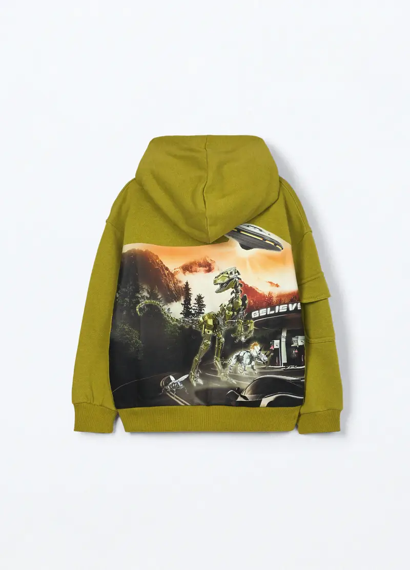 Felpa Full Zip Bambino, Verde pistacchio miniatura 2