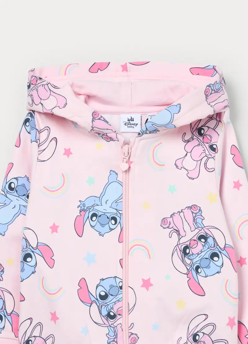 Felpa Full Zip Con Cappuccio Neonata, Bambina, Rosa pastello miniatura 3