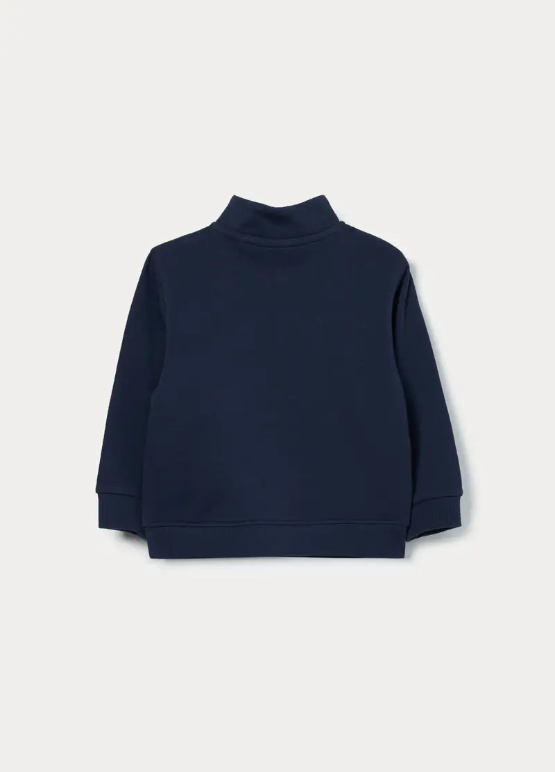 Felpa Full Zip In French Terry Di Puro Cotone Bimbo, Bambino, Blu scuro miniatura 2
