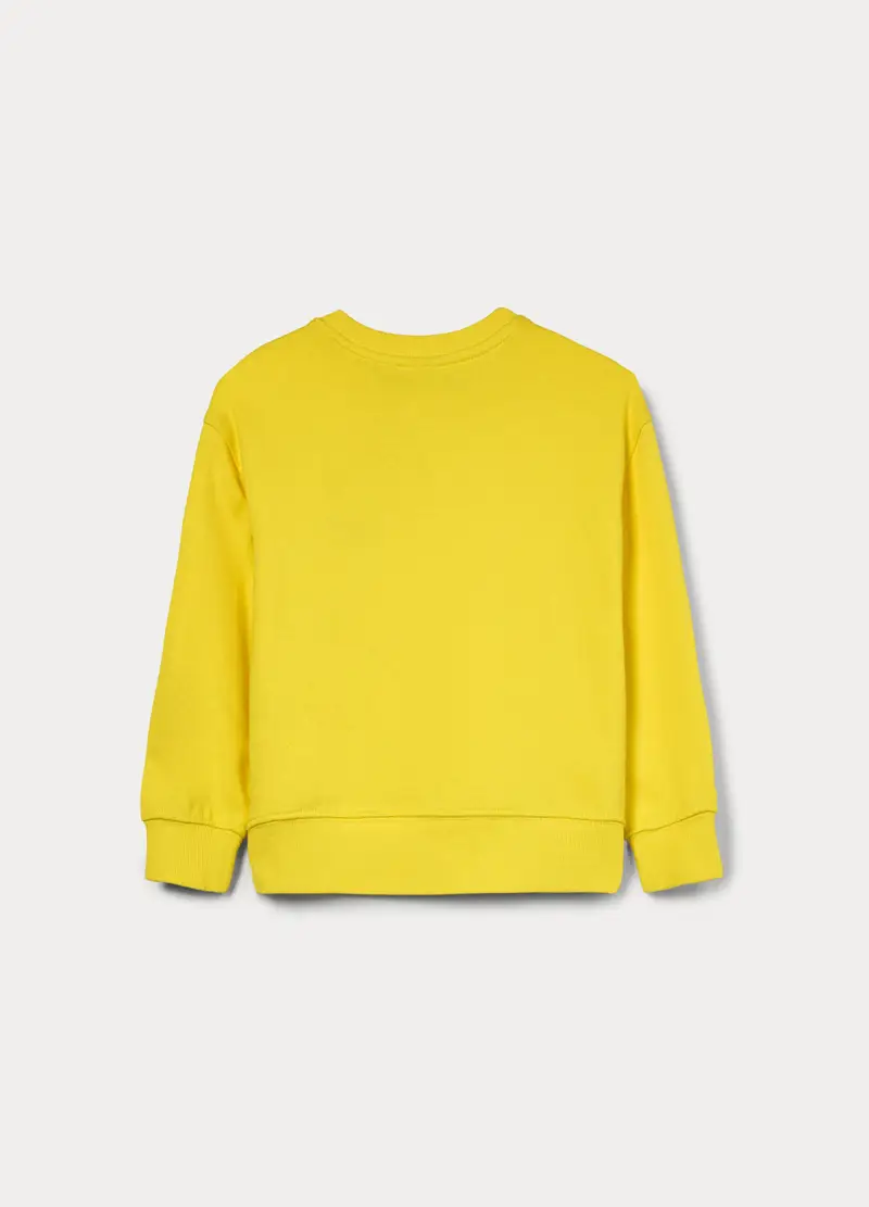 , Felpa Girocollo In French Terry Di Puro Cotone Bambino, Giallo limone miniatura 2