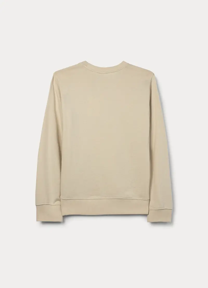 Felpa Girocollo In French Terry Di Puro Cotone Ragazzo, Bambino, Bianco avorio miniatura 2